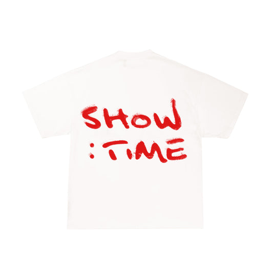 RED SHOWTIME SHIRT - VINTAGE WHITE